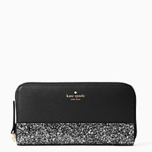 Kate Spade great court glitter neda wallet Black